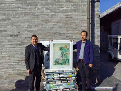 中国传统书画作品嵌入国家名胜古迹